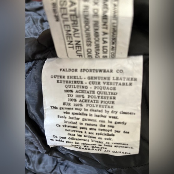 Vintage Leather Jacket 70s/80s Black Unisex Moto Bomber Size M/L Tab Shoulder - Picture 10 of 15